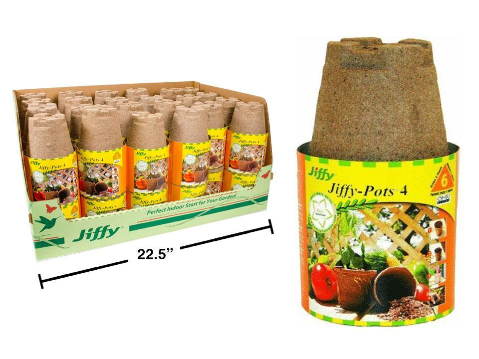 Jiffy 6pcs- 4" Round Pots