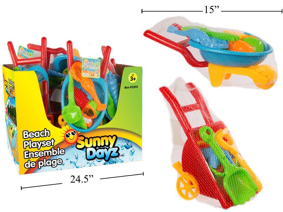 Sunny Dayz 8pcs Wheelbarrow Beach Set in Net Bag