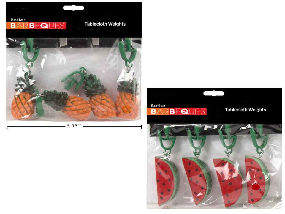 BBQ 4pk Polyresin Fruit Tablecloth Weights