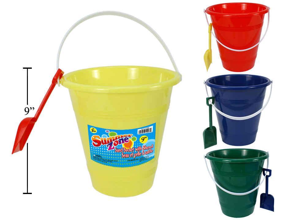 Sunny Dayz 9" Large Sand Pail w/Shovel