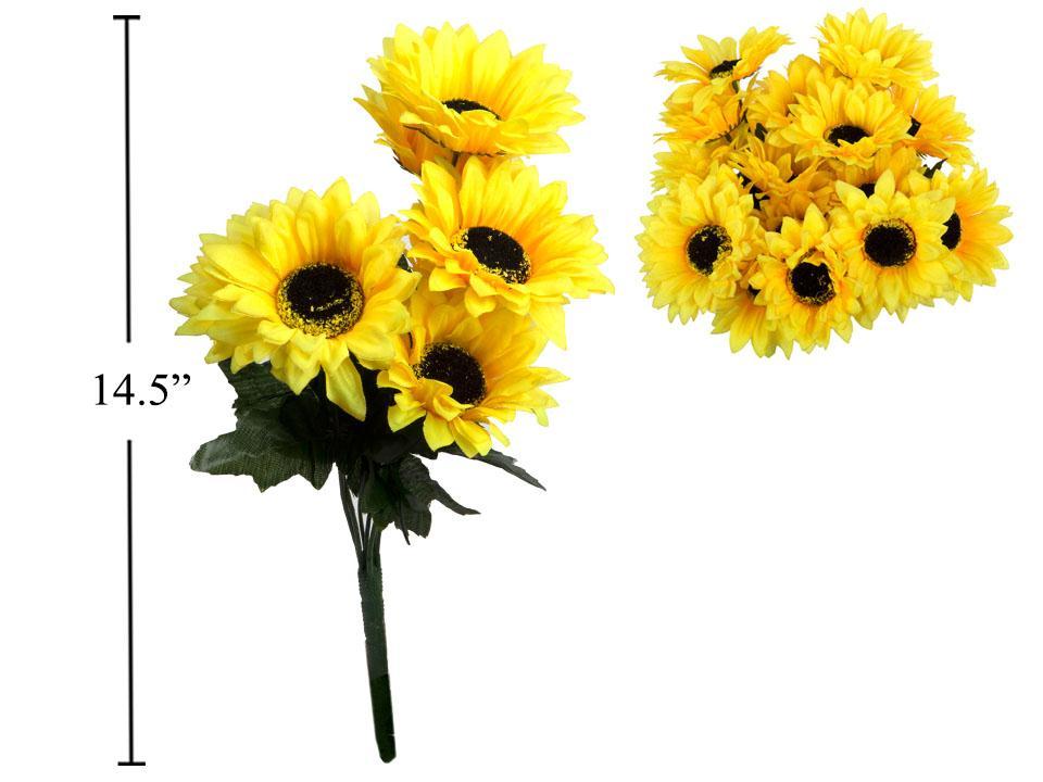 14.5"L 7 Stem Artifical Sunflowers Bunch
