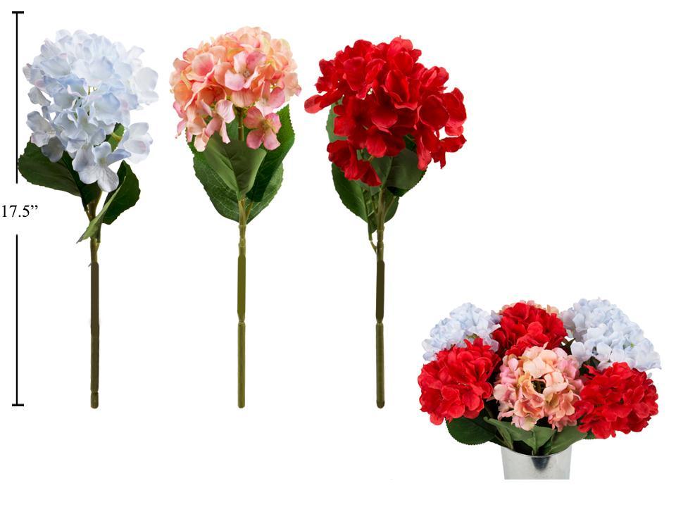 17.5"L Single Stem Artifical Hydrangea