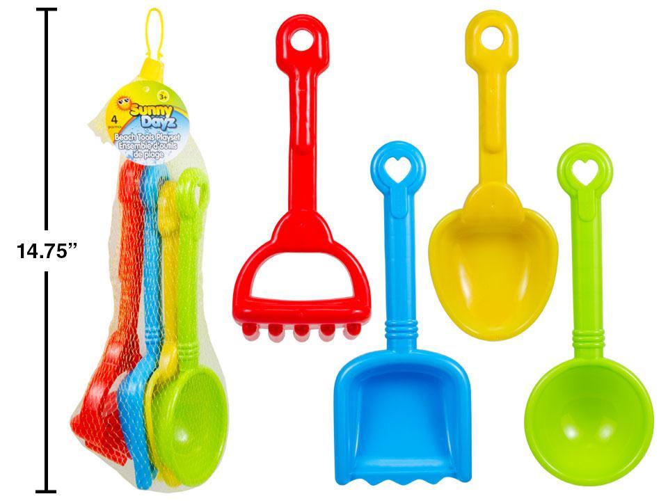 Sunny Dayz 4pcs 9.5"H Beach Tools Playset