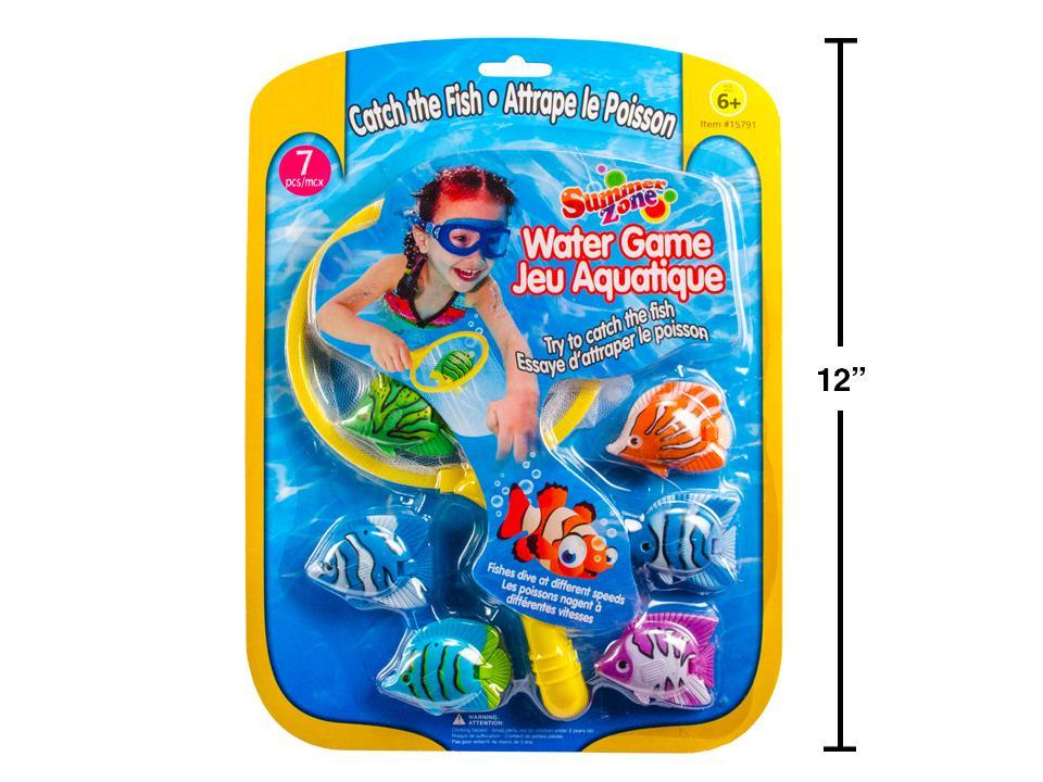 Summer Zone 7pcs Catch Fish Water Game w/ Net and 6 Fishes