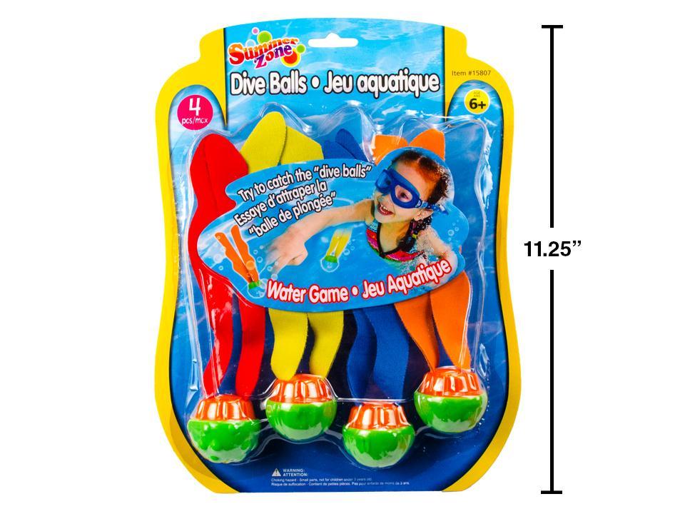Summer Zone 4pcs Dive Balls Water Game