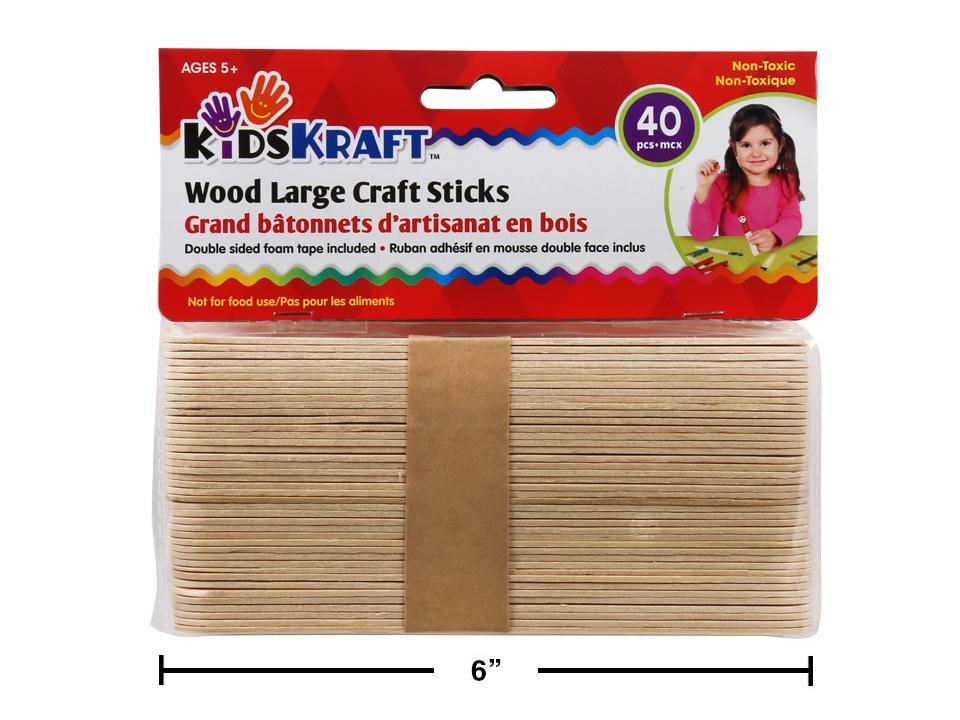 KD.Kr. 40-Piece Large Natural Wood Craft Sticks