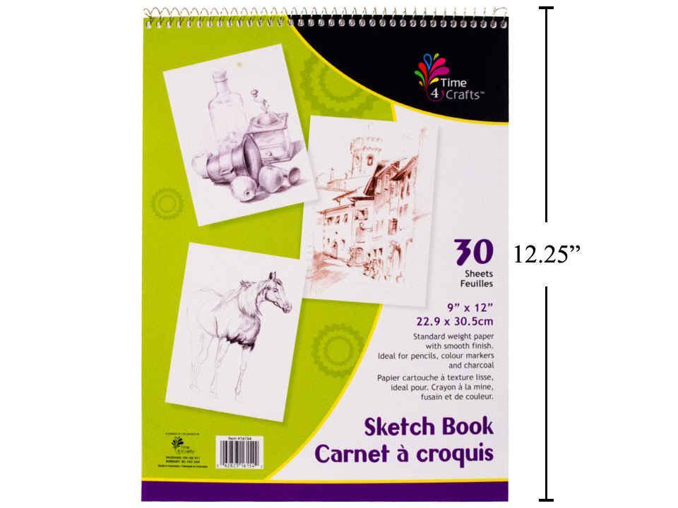 Time 4 Crafts Spiral Bound Sketch Book, 30-Sheet, 9"x12"