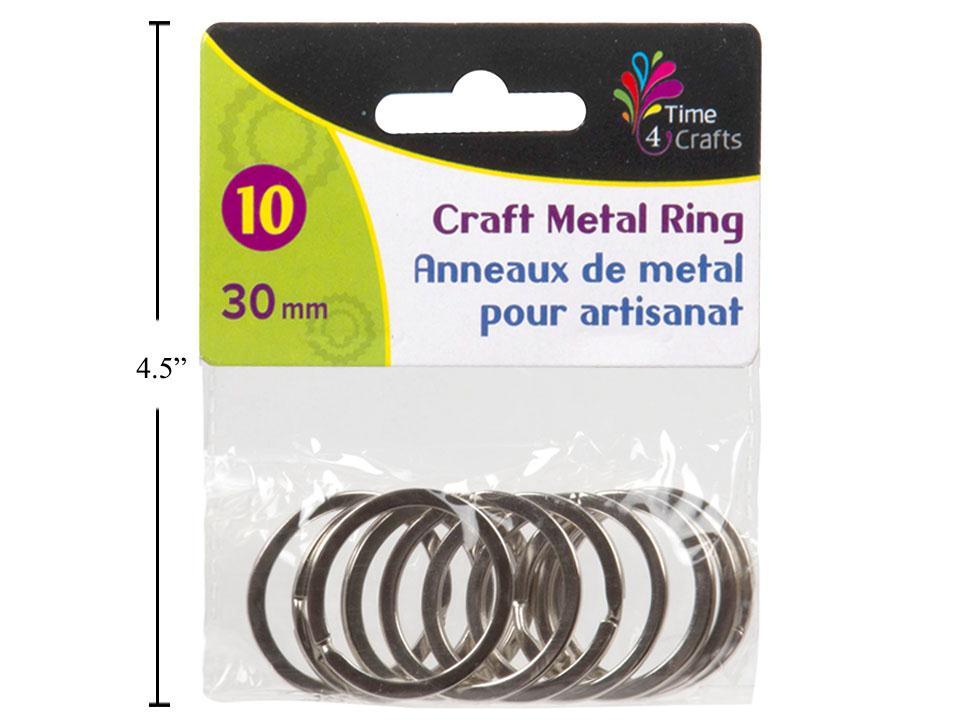 Time 4 Crafts 10-Piece Craft Metal Ring Set, 30mm