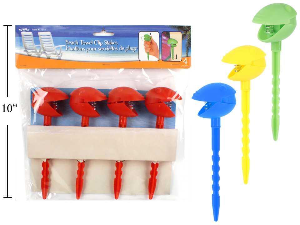 4pcs 7" Beach Towel Clip Stakes