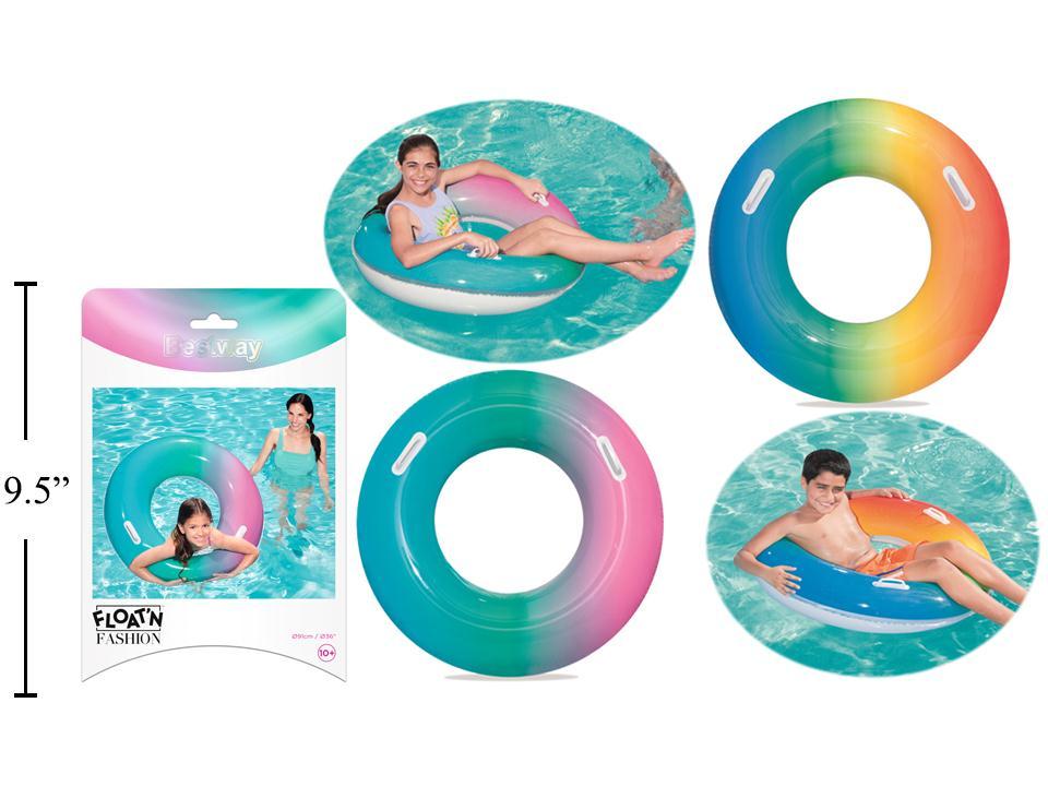 36'' Inflatable Rainbow Swim Ring