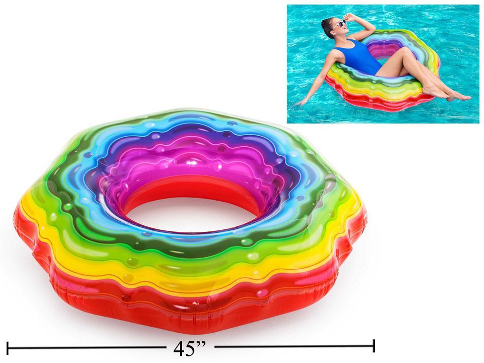 45" Inflatable Rainbow Ribbon Tube