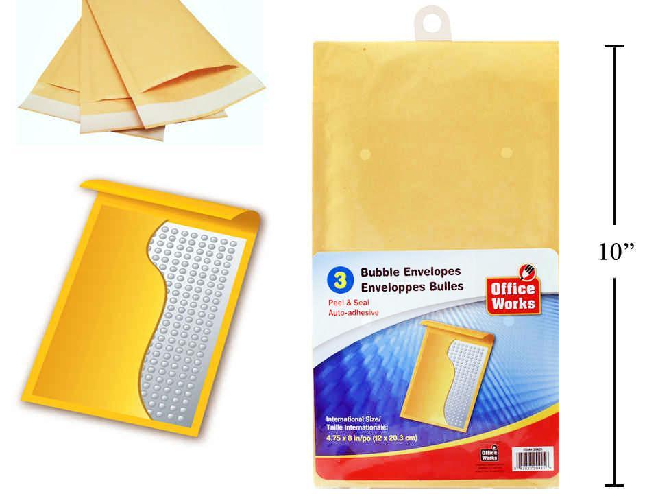 O.WKs. 3-Piece 4.75x8" Bubble Envelope