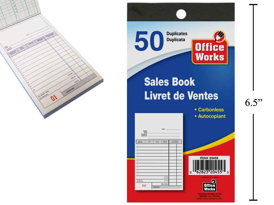 O.WKs. 50-Count Duplicate Sales Book (FY99884)