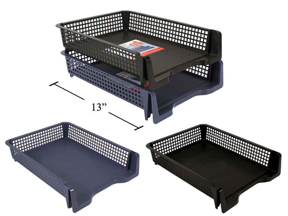 O.WKs. 12.75x10x2.75" Desk Tray, Stackable Organizer