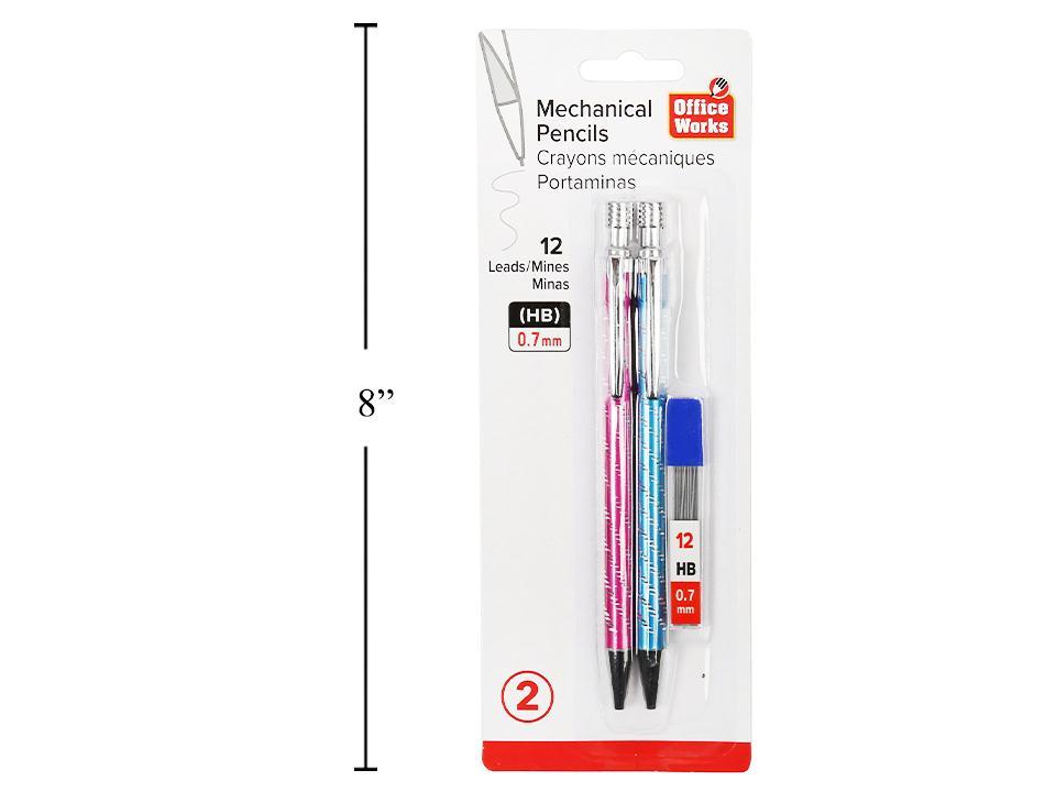 O.WKs. 2-Piece Mechanical Pencil Set, Including Two Styles with 12 Leads