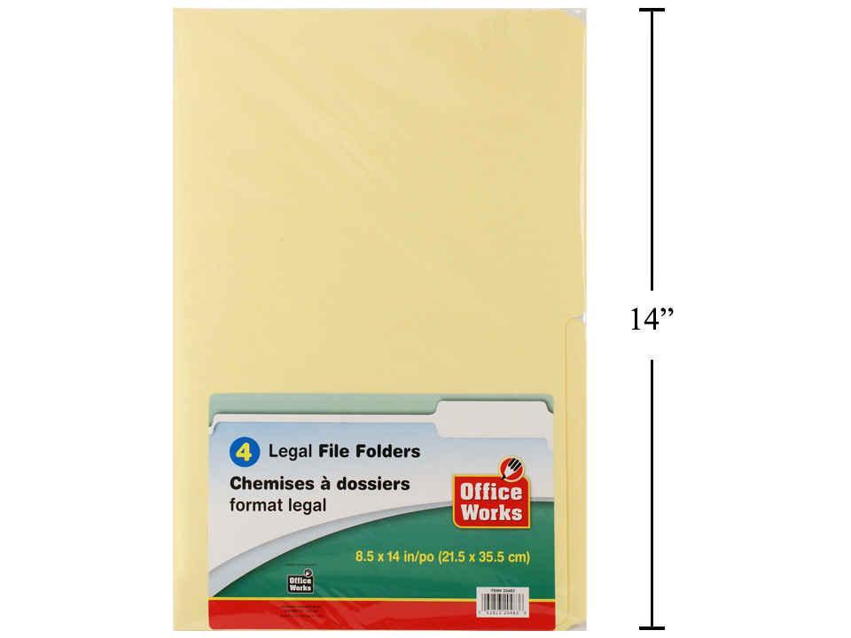 O.WKs. 4-Piece Legal File Folders