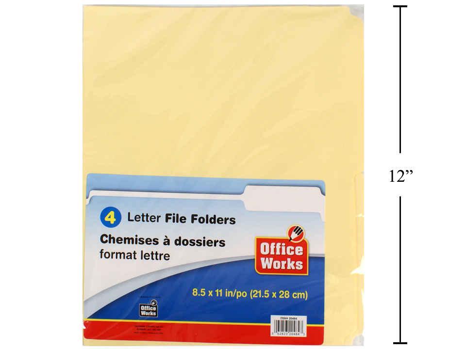 O.WKs. 4-Piece Letter Size File Folder