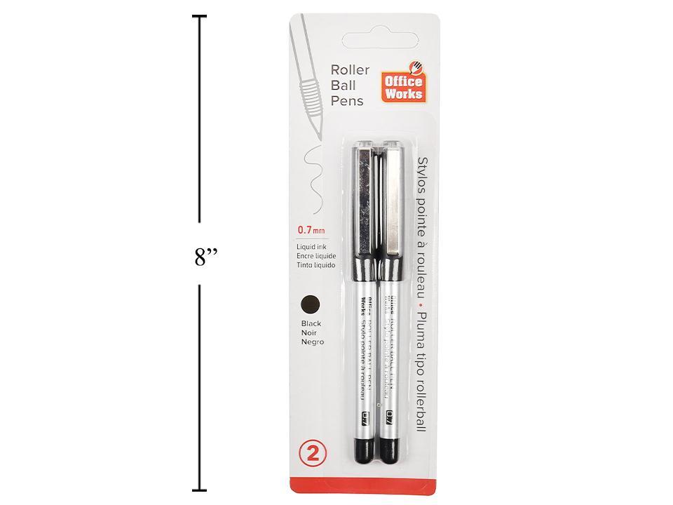 O.WKs. 2-Pack Black Rollerball Pens