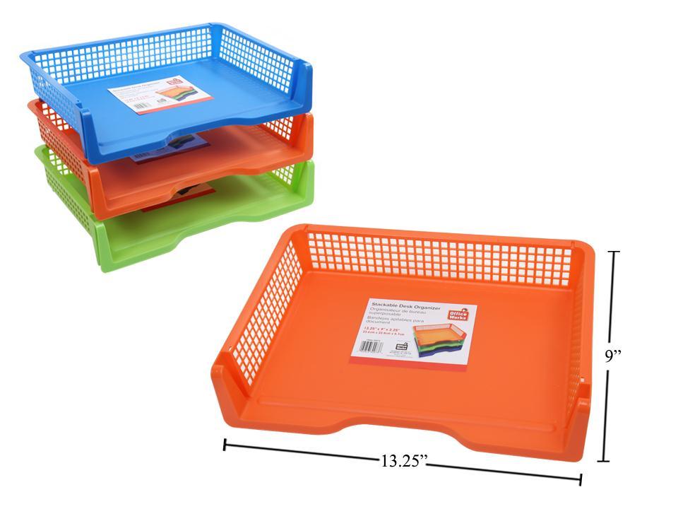 O.WKs. 13.25x9x2.25" Desk Tray, Stackable Organizer