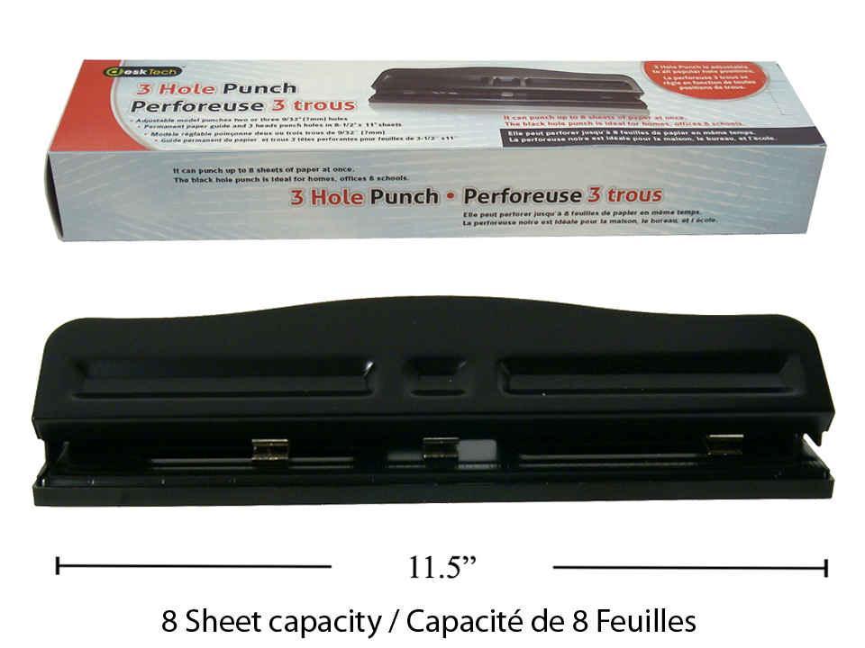 Desk Tech 3 Hole Punch in Colour Box