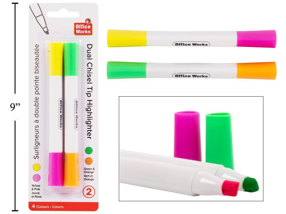 O.WKs 2pc Dual Chisel Tip Highlighters