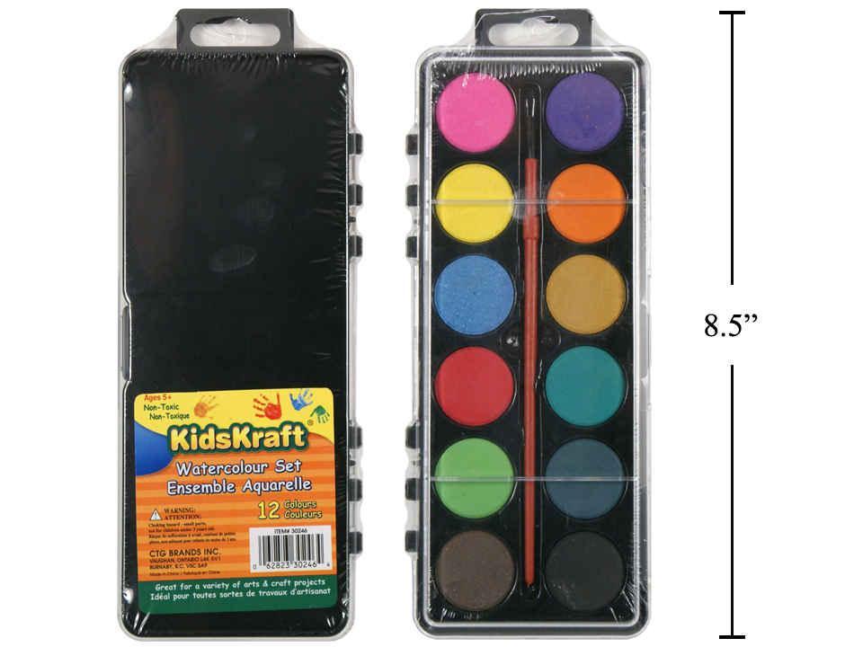 KD.Kr. 12-Color Watercolor Set with Brush