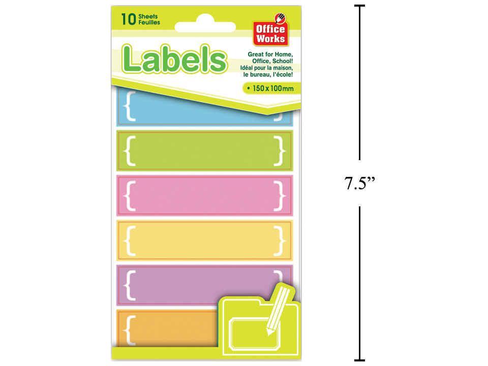 O.WKs. 10-Sheet Multi-Purpose Labels