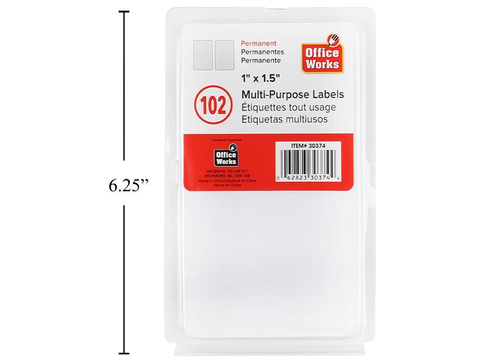 O.WKs. 102-Piece 1x1.5" Labels