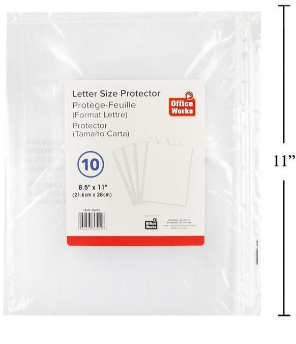 O.WKs. 10-Piece Sheet Protector, 8.5" x 11"