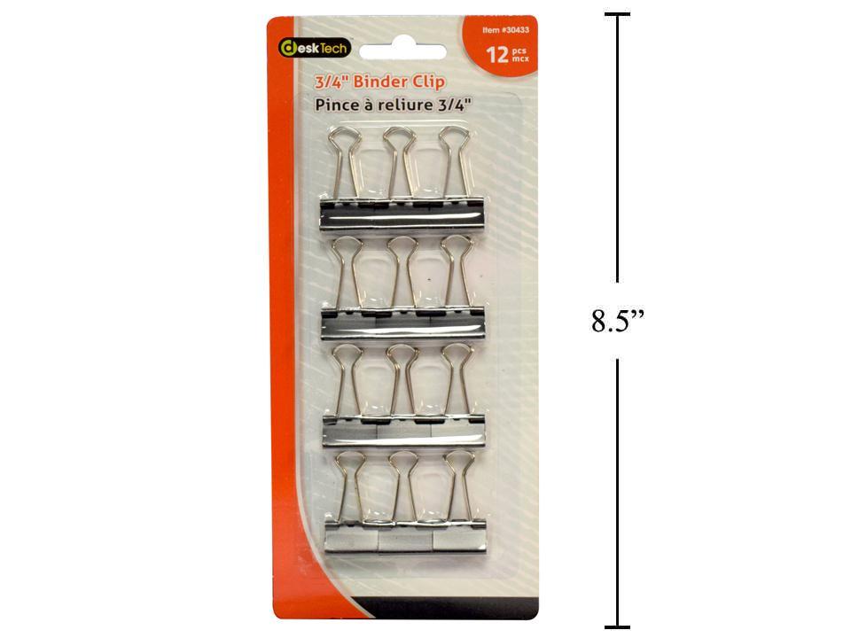 Desk Tech 12-Piece 3/4" Black Binder Clip