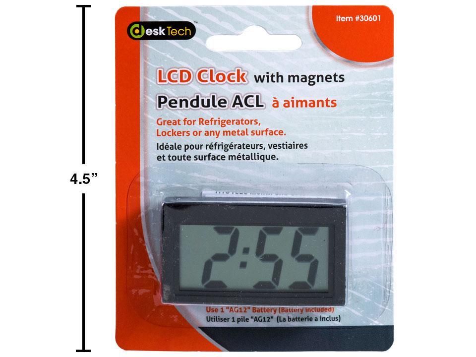 Desk Tech LCD Clock with Magnets