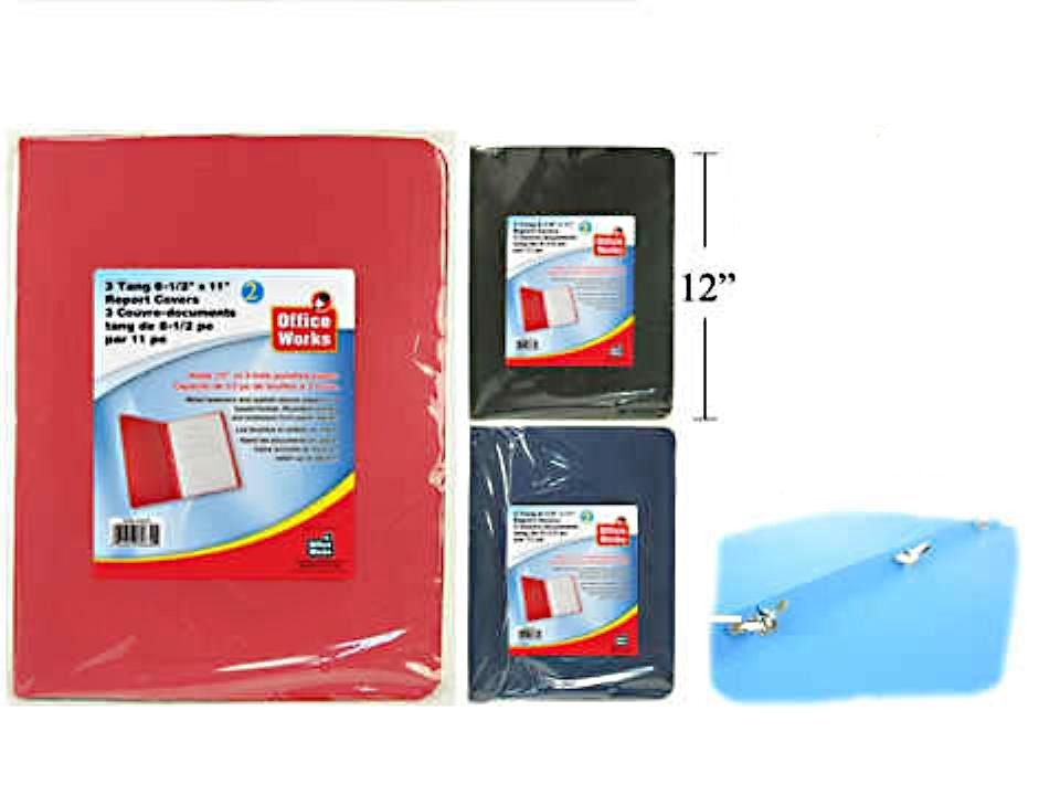 O.WKs. 3-Tang Paper Report Cover 2-Pack, Letter Size