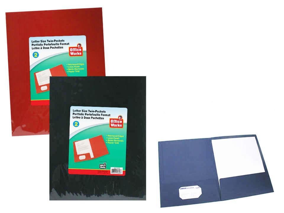 O.WKs. 2-Piece Letter Size Folder, Dimensions 9-5/16 x 11-5/8"