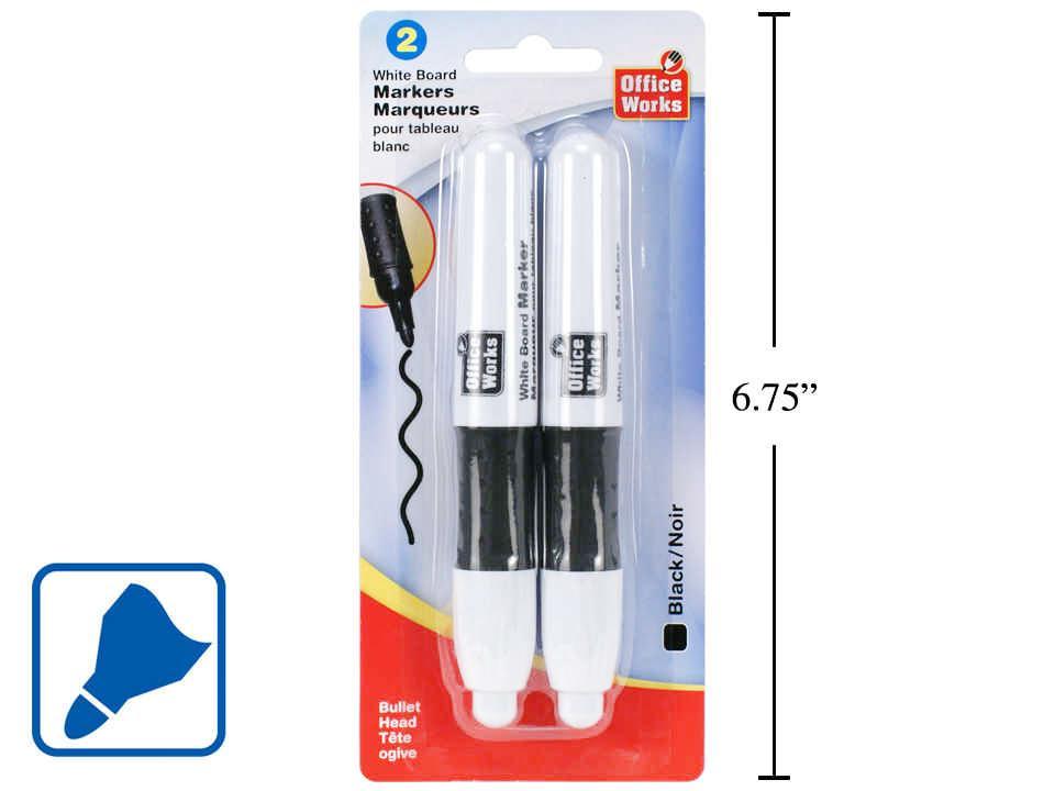 O.WKs. 2-Piece White Board Marker Set, Black Ink