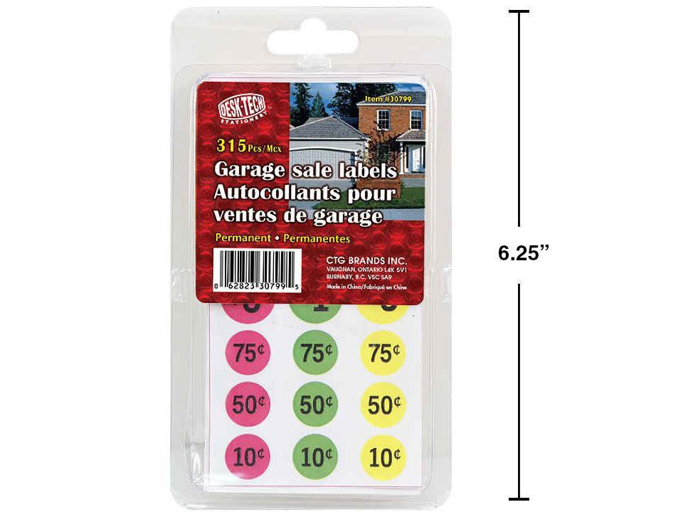 Desk Tech 315-Piece Garage Sales Labels