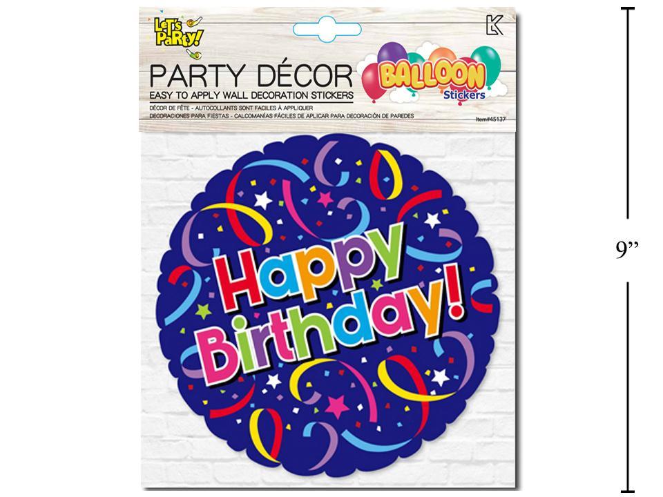 6.5" Happy Birthday Wall Decor, Balloon Look