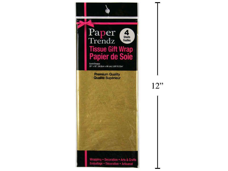 Gold Tissue Wrapping Paper, 4-Piece Set, 20"x26"