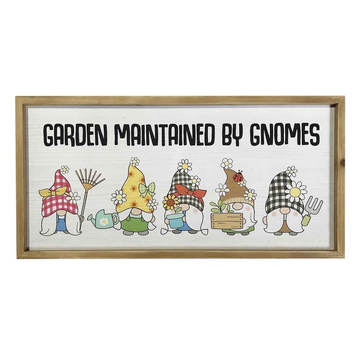 Country G. 11.8"x23.6"MDF Gnome Wall Plaque w/Frame