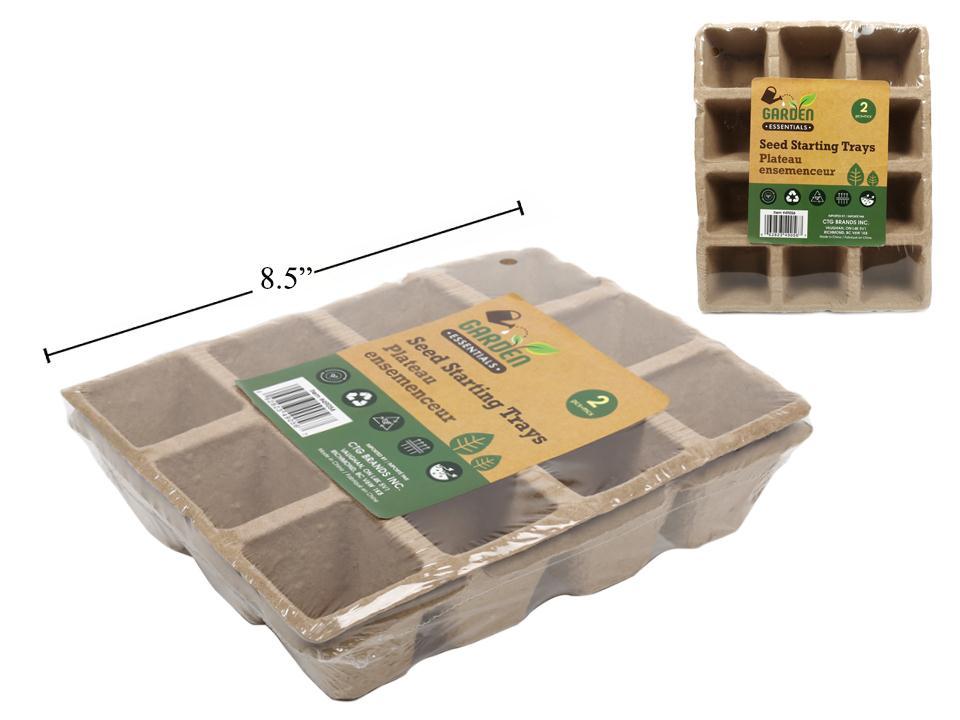 Garden E. 2pcs Seed Starting Trays, 8.3"x6.7"x2"