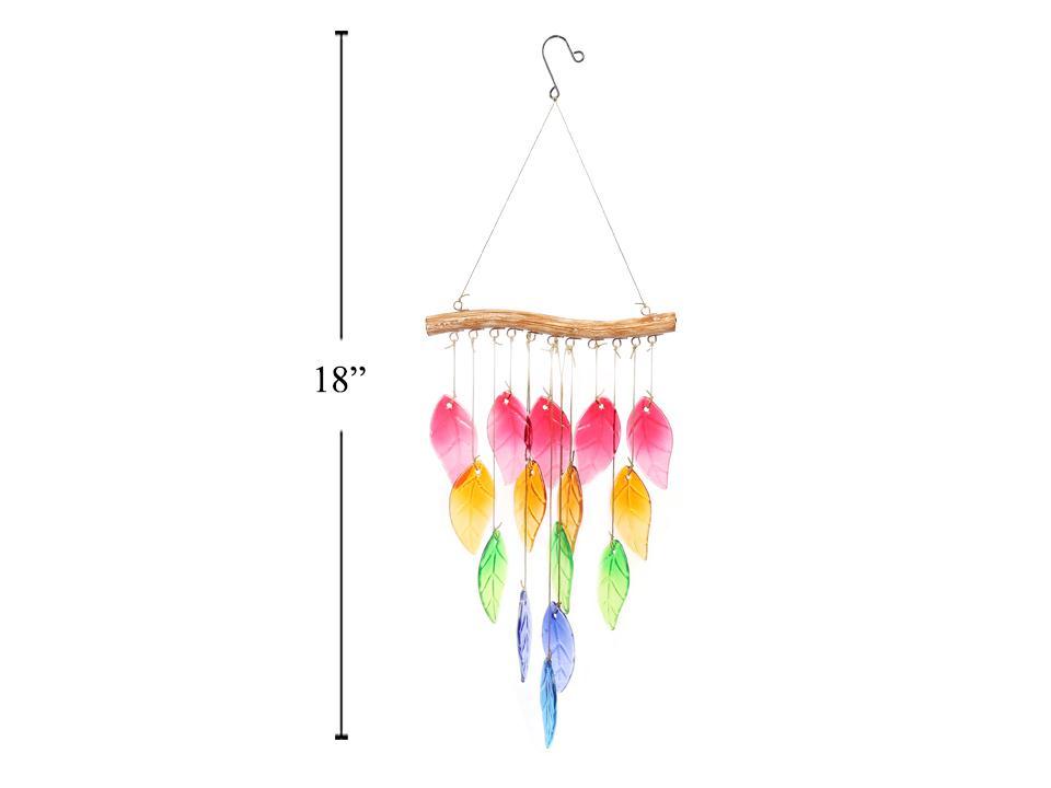 Country Garden 23.23'' Feather Windchime, Rainbow Colour