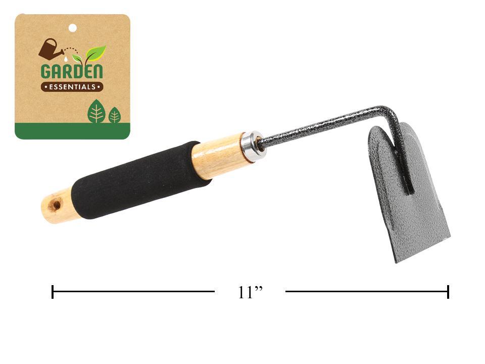 Garden E. 11" Carbon Steel Hoe w/Wooden Handle & Foam Grip