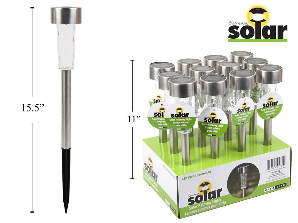Solar 15.75'' Stainless Steel Pathway LED Light Stake