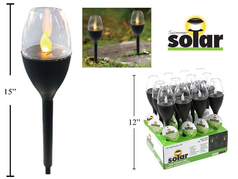 Solar 15'' Torch LED Pathway Light