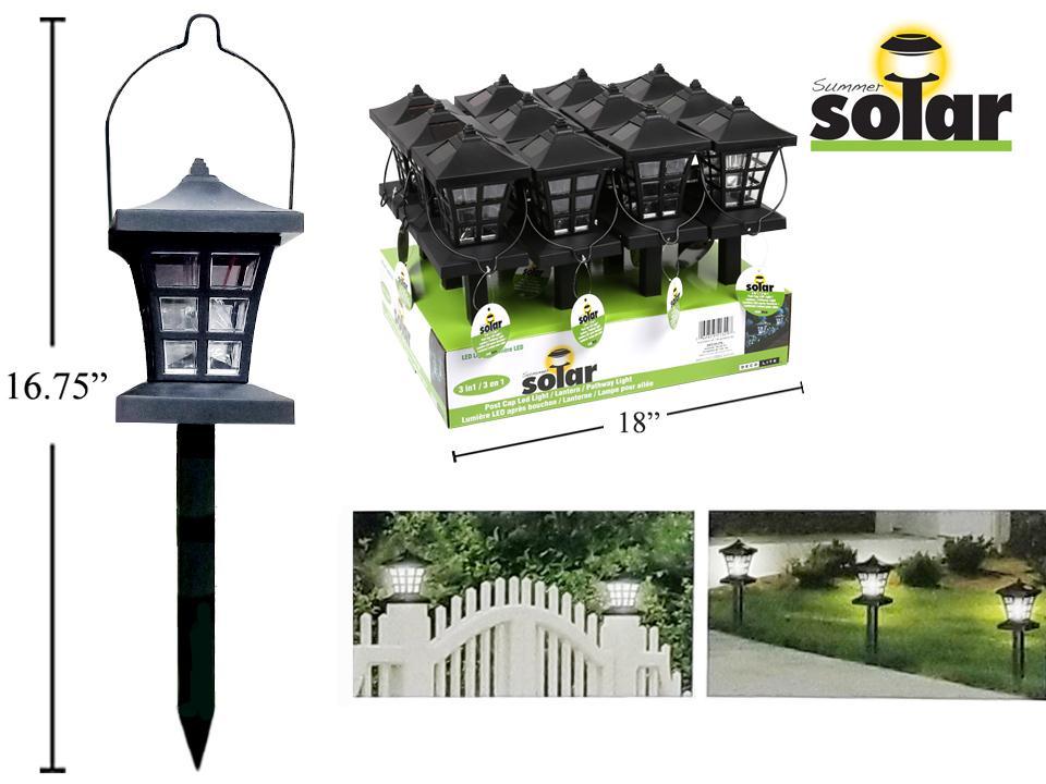 Solar 3-in-1 16.75'' Pathway LED Light