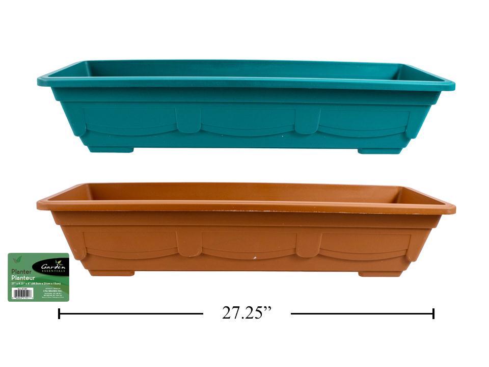 Garden E. Plastic Rect. Planter, 27"x8.25"x6"