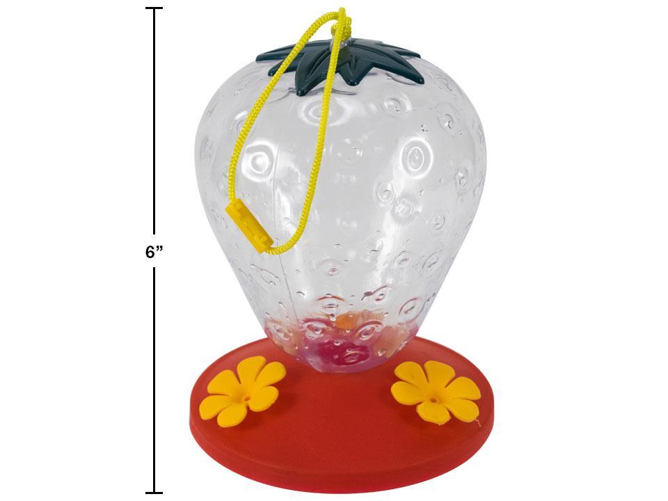 Garden E. 6" Plastic Hummingbird Feeder, Strawberry Design
