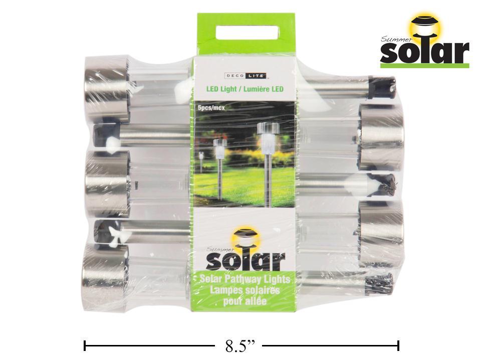 Solar 5pk 9" LED Garden Stakes