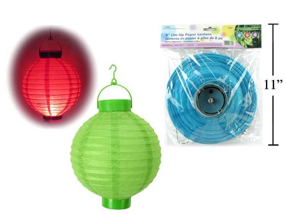 8" LED Light-Up Paper Lantern