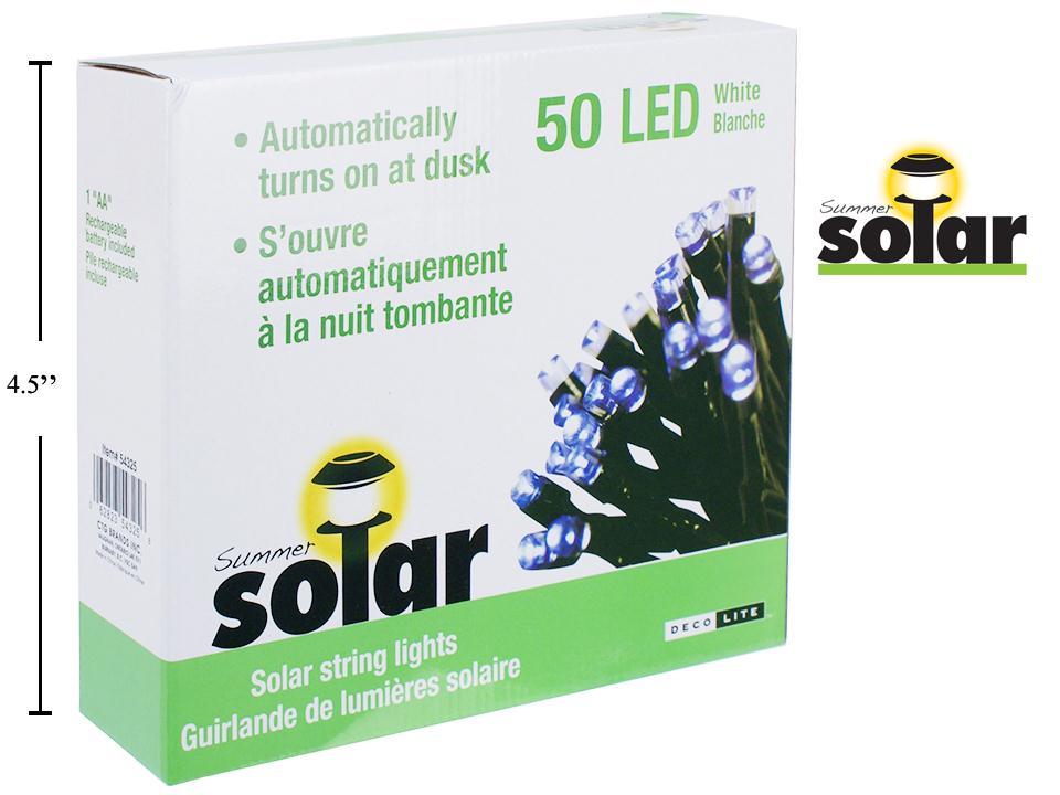 Solar 50 String LED Lights-boxed Battery Include