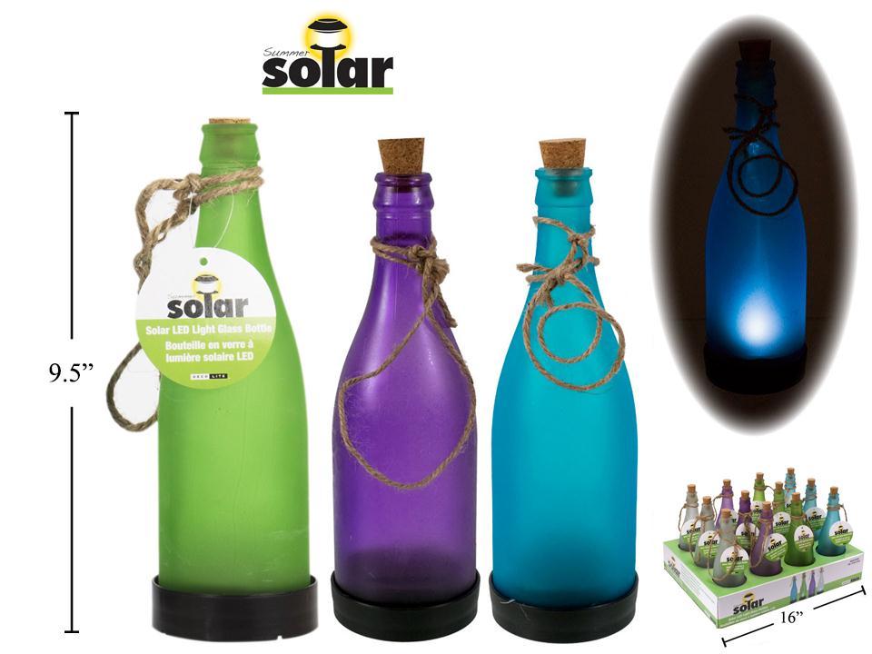 Solar Light Glass Bottle, with 1 LED, Battery Included